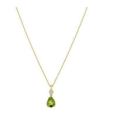 Goldkette mit grünem Stein